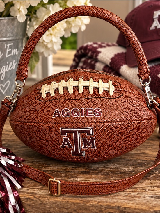 Handbags - Aggies Football Handbag - Brown